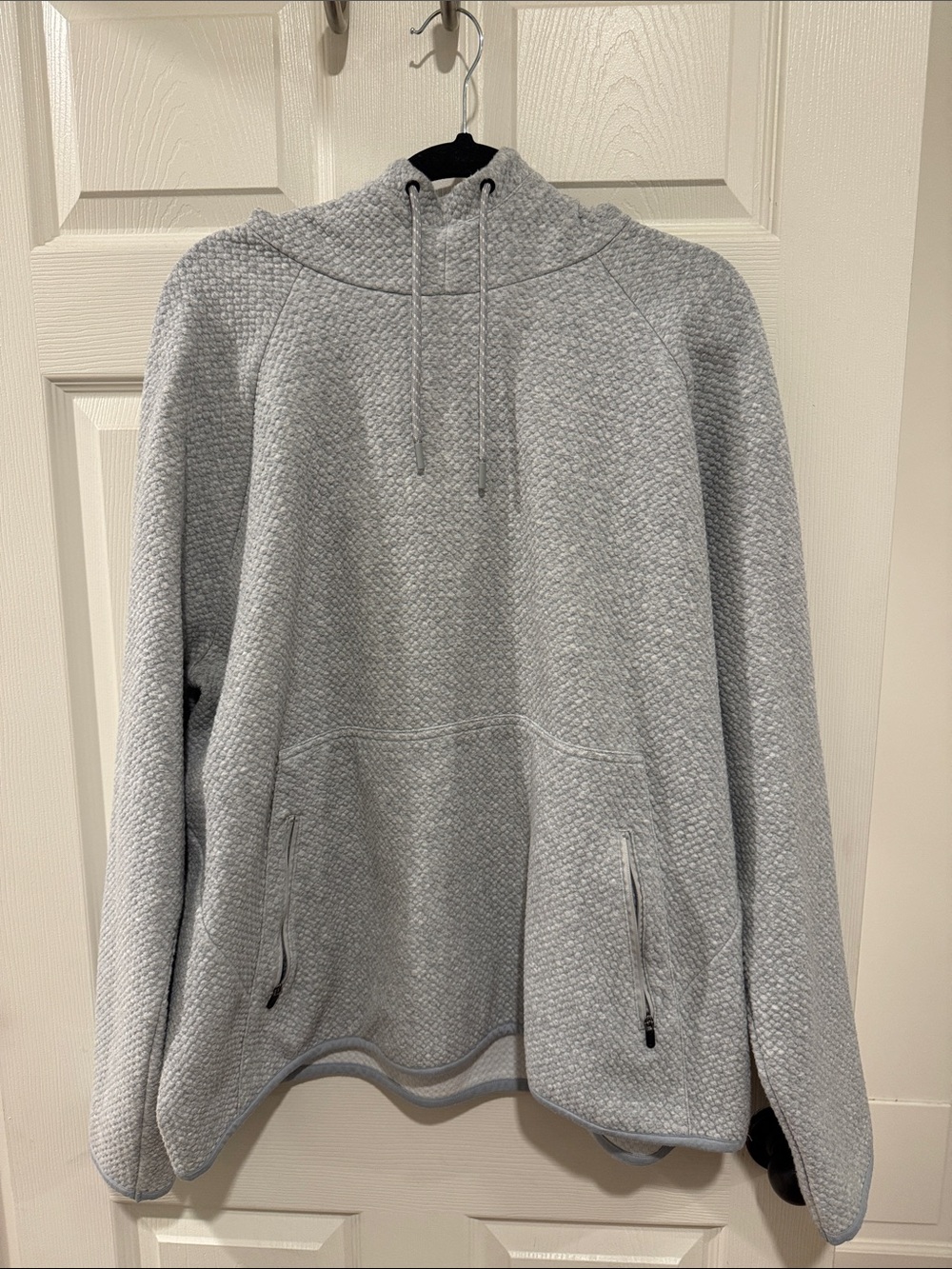FLX Men's Light Gray Textured Hooded Pullover Sweater